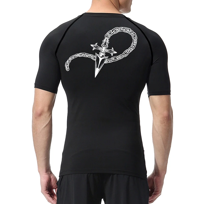 Grafik Kısa Kollu Sıkıştırma Gömlek Erkekler için Yaz Sportif Atletik Hızlı Kuru T-shirt Spor Salonu Egzersiz Koşu Eğitim Tees Tops