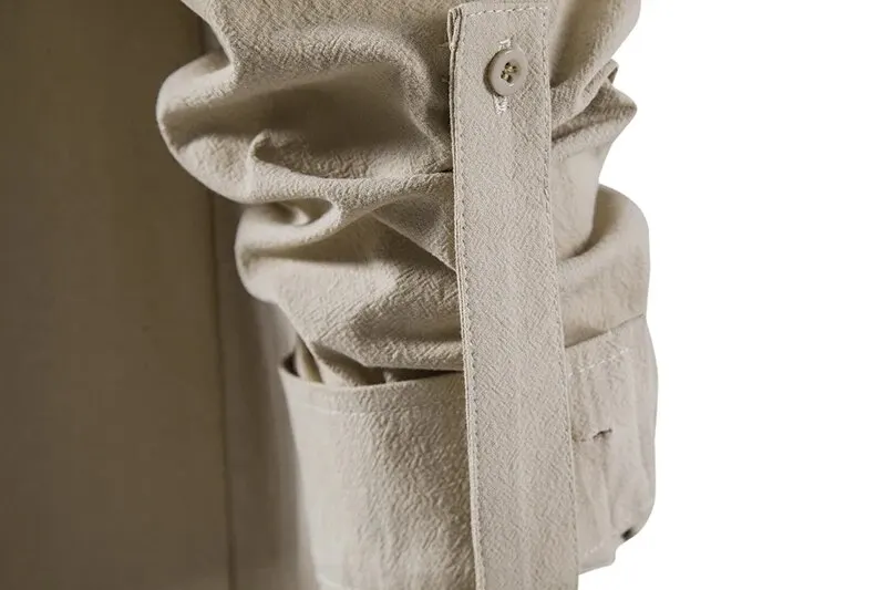 Kral Milyar erkek Gömlek Rahat Erkek Pamuk Keten Uzun Kollu T-shirt Bahar Sonbahar Vintage Gömlek ABD Boyutu İpli Boyun