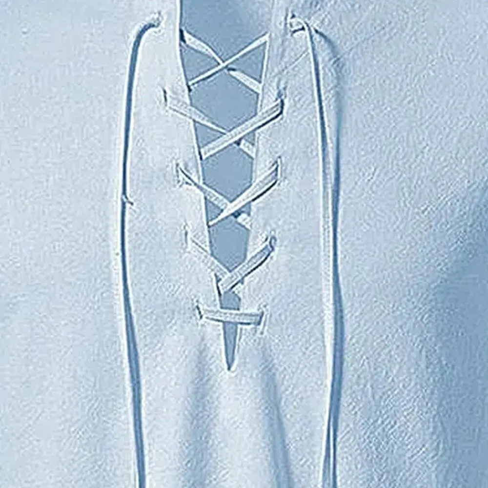 Kral Milyar erkek Gömlek Rahat Erkek Pamuk Keten Uzun Kollu T-shirt Bahar Sonbahar Vintage Gömlek ABD Boyutu İpli Boyun