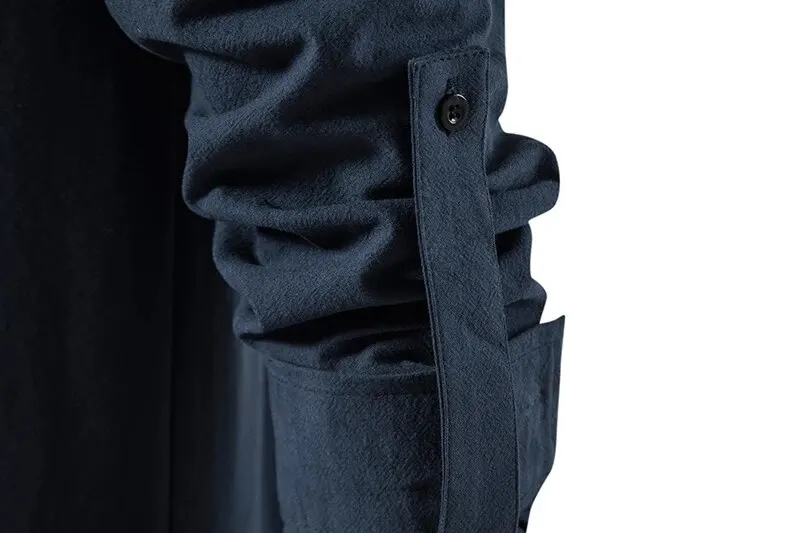 Kral Milyar erkek Gömlek Rahat Erkek Pamuk Keten Uzun Kollu T-shirt Bahar Sonbahar Vintage Gömlek ABD Boyutu İpli Boyun