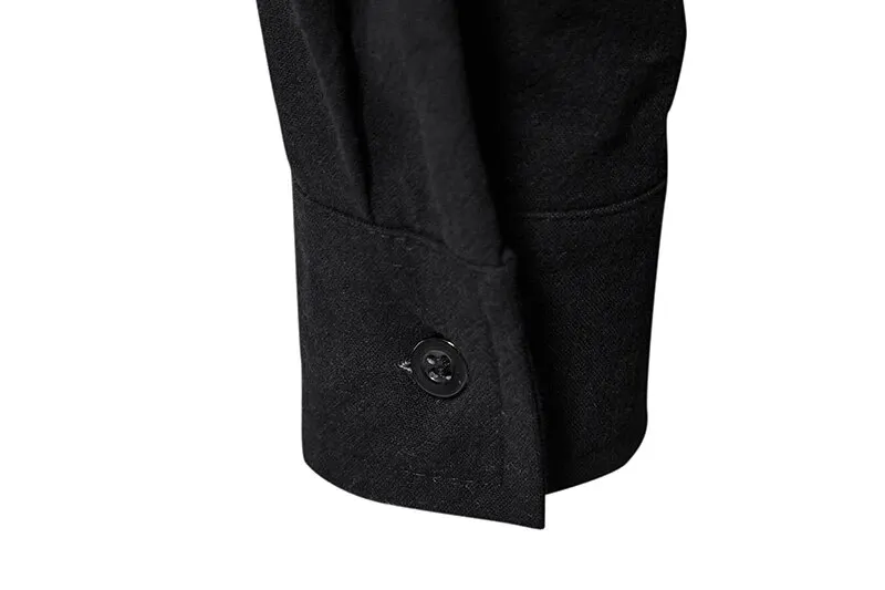 Kral Milyar erkek Gömlek Rahat Erkek Pamuk Keten Uzun Kollu T-shirt Bahar Sonbahar Vintage Gömlek ABD Boyutu İpli Boyun