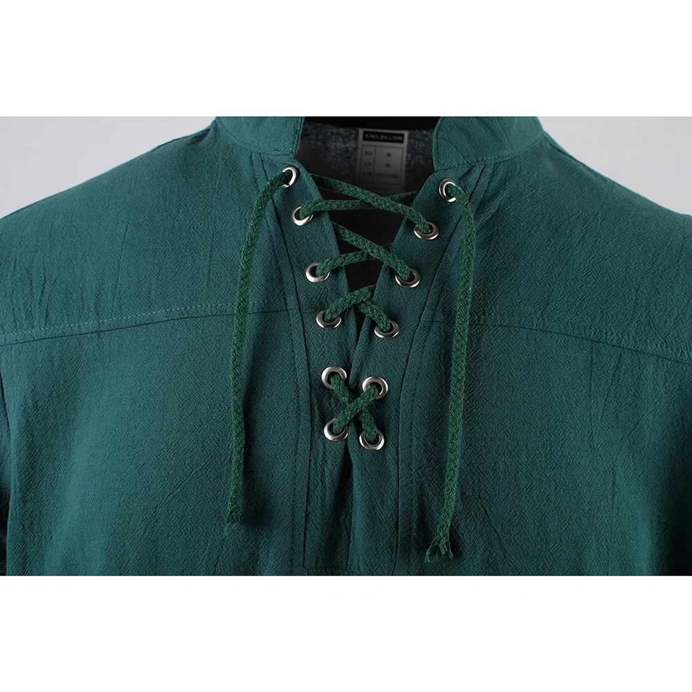 Erkek ortaçağ korsan elbise şık streetwear cadılar bayramı gotik tarzı v yaka üstleri düz renk pamuk keten nefes alabilen tişört