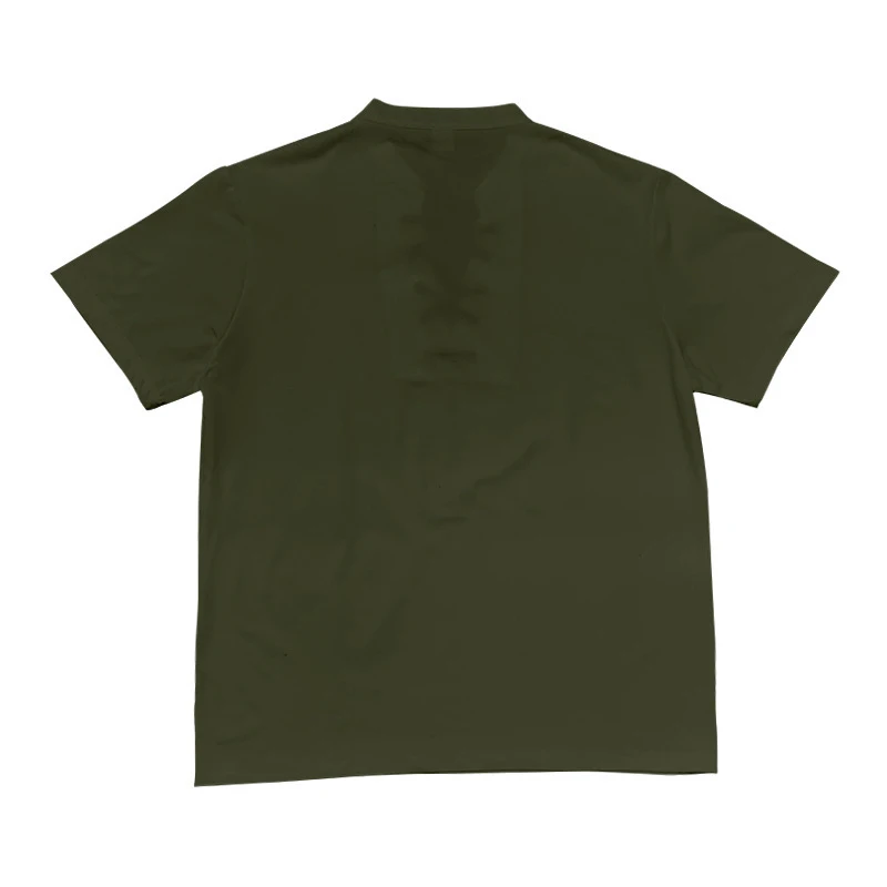 Rahat düz renk eşofman erkek yaz moda iki parçalı setleri erkekler Vintage İpli V boyun kısa kollu üstler ve pantolonlar takım elbise