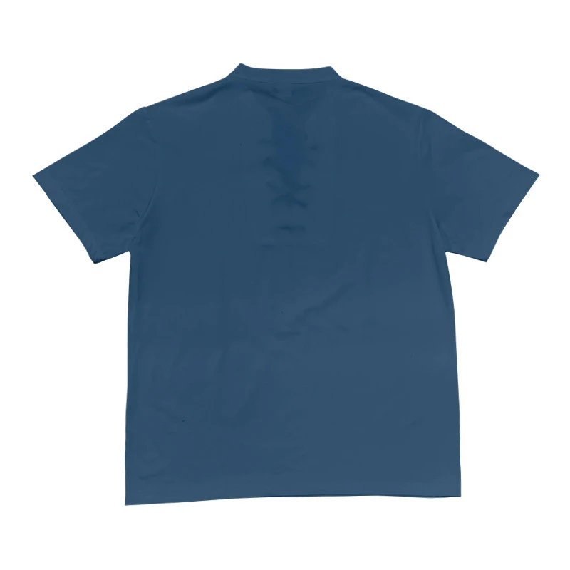 Rahat düz renk eşofman erkek yaz moda iki parçalı setleri erkekler Vintage İpli V boyun kısa kollu üstler ve pantolonlar takım elbise