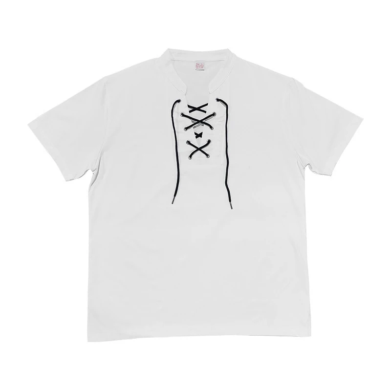 Rahat düz renk eşofman erkek yaz moda iki parçalı setleri erkekler Vintage İpli V boyun kısa kollu üstler ve pantolonlar takım elbise