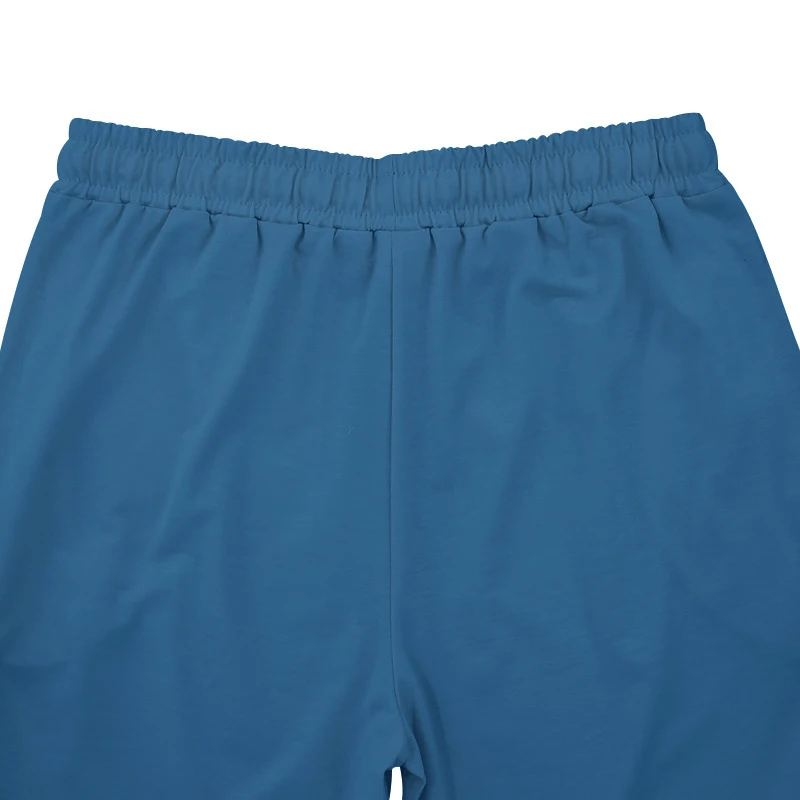 Rahat düz renk eşofman erkek yaz moda iki parçalı setleri erkekler Vintage İpli V boyun kısa kollu üstler ve pantolonlar takım elbise