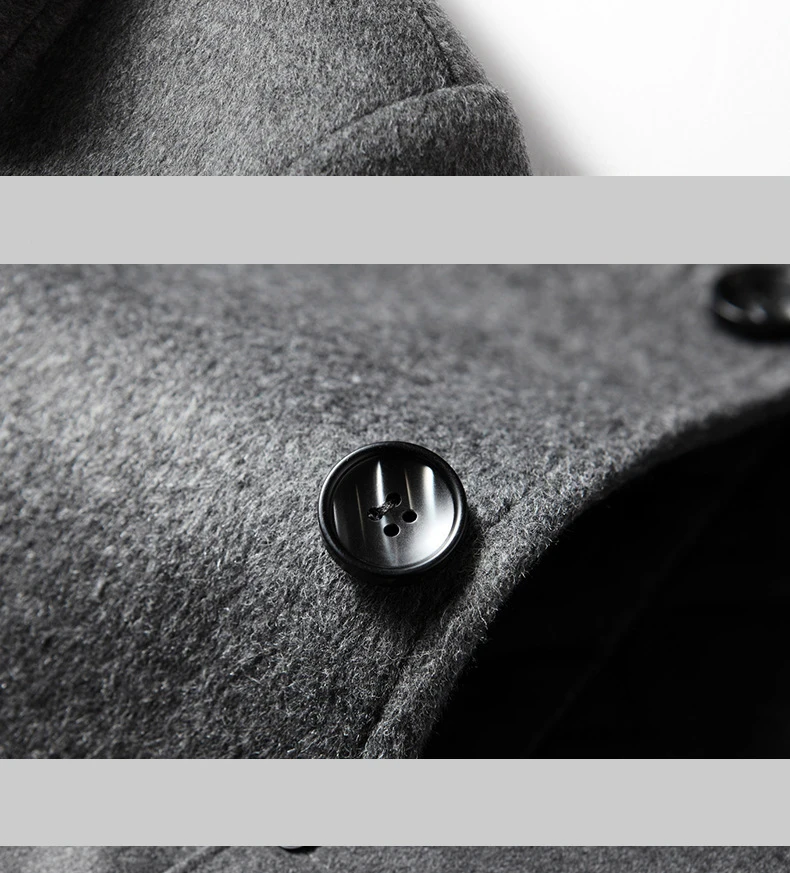 BROWON Marka Kış Ceket Erkekler 2025, Sonbahar Katı Turn-Down Yaka Yün Uzun Ceket Erkekler için Yeni Iş Rahat Sıcak Tutmak Giyim