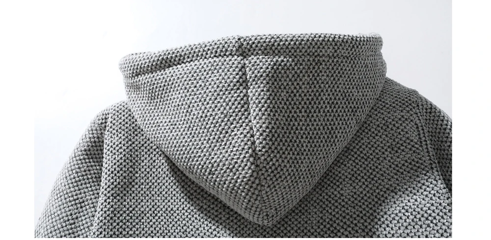 Kış erkekler kazak hırka ceketler moda erkekler polar sıcak kapşonlu kazak mont erkekler orta-uzun termal triko kazak giyim