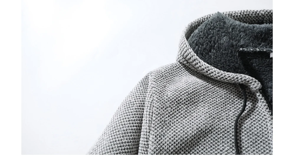 Kış erkekler kazak hırka ceketler moda erkekler polar sıcak kapşonlu kazak mont erkekler orta-uzun termal triko kazak giyim