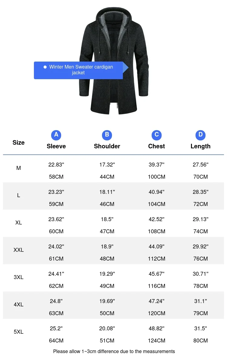 Kış erkekler kazak hırka ceketler moda erkekler polar sıcak kapşonlu kazak mont erkekler orta-uzun termal triko kazak giyim