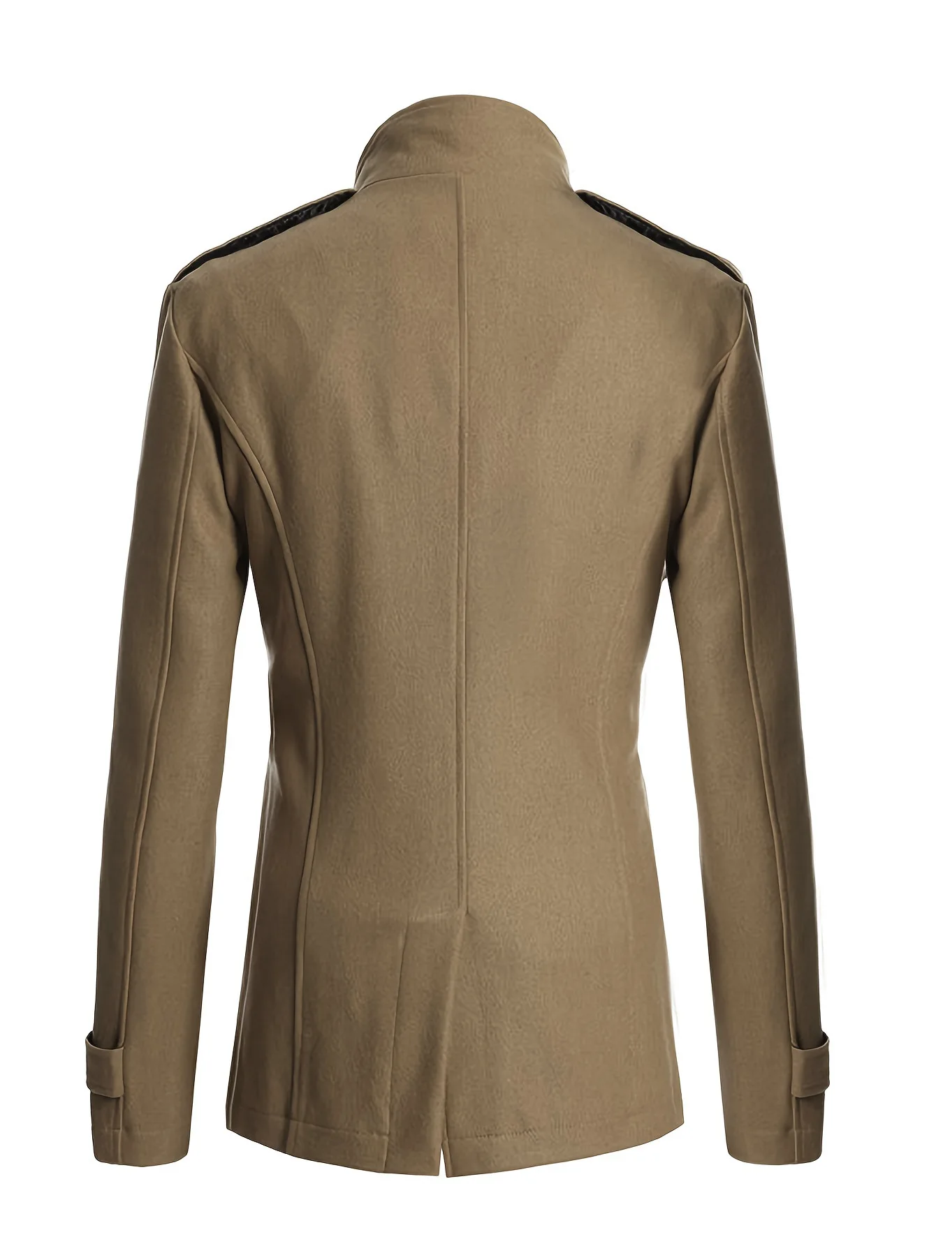 Erkek streetwear düz renk orta uzunlukta yün ceket moda rahat düğmeli takım elbise yaka ceket eğlence lüks Retro giysiler