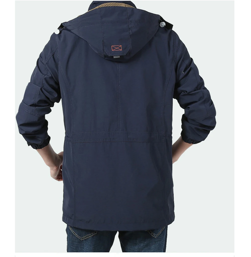 DIMUSI erkek Tırmanma Ceketler Rahat Dış Giyim erkekler Yürüyüş Rüzgarlık Kapşonlu Palto Moda Ordu Kargo Bombacı Ceketler Erkek Giyim