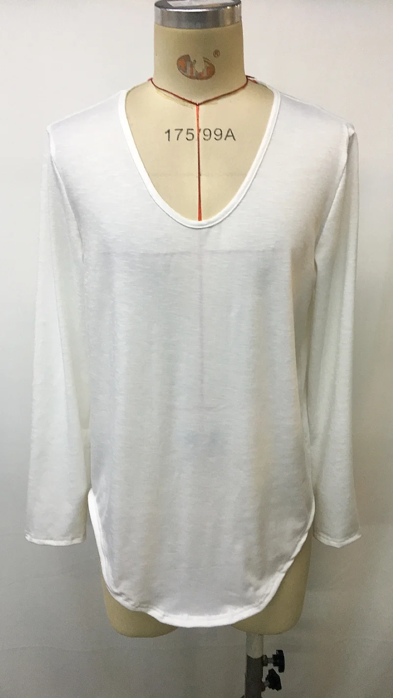 Erkek Temel V Yaka Keten Gömlek Uzun Kollu Nefes Rahat Rahat Yaz Slim Fit Düğme Gömlek Erkekler için Artı Boyutu Availabl