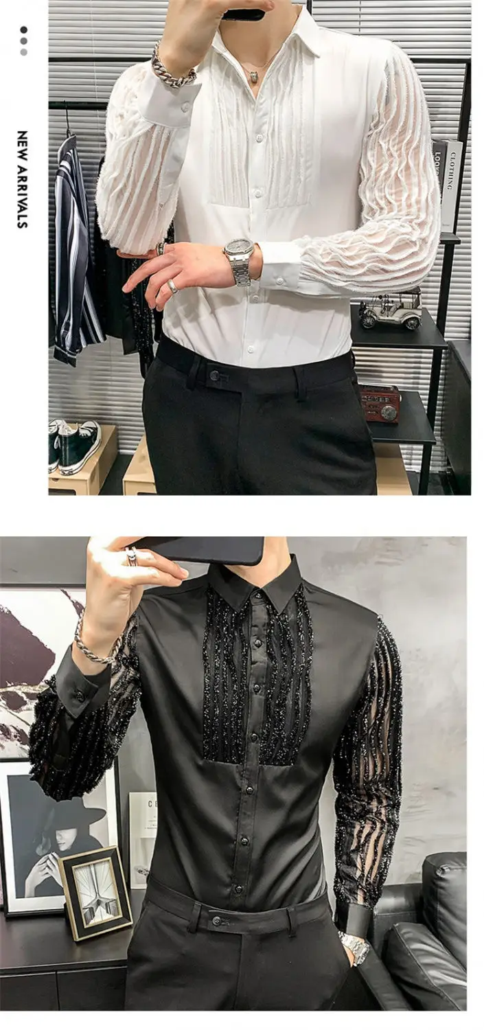 Bahar sonbahar Y2K moda Harajuku gömlek erkekler tüm maç gevşek rahat üstleri Patchwork Blusa uzun kollu düğme dantel erkek giysileri Bahar sonbahar Y2K moda Harajuku gömlek erkekler tüm maç gevşek rahat üstleri Patchwork Blusa uzun kollu düğme dantel erkek giysileri