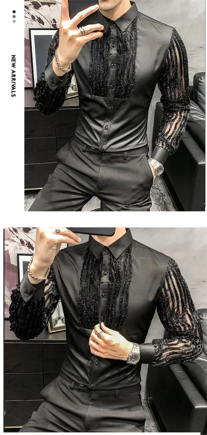 Bahar sonbahar Y2K moda Harajuku gömlek erkekler tüm maç gevşek rahat üstleri Patchwork Blusa uzun kollu düğme dantel erkek giysileri Bahar sonbahar Y2K moda Harajuku gömlek erkekler tüm maç gevşek rahat üstleri Patchwork Blusa uzun kollu düğme dantel erkek giysileri