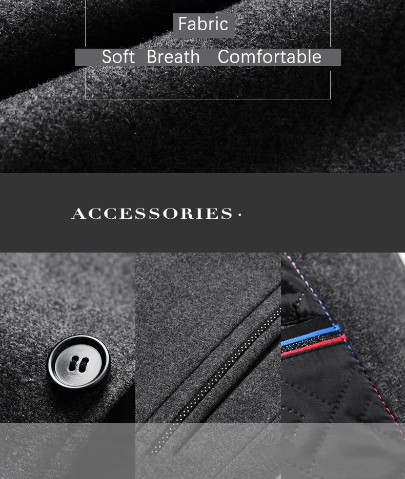 BROWON Brand Winter Jacket Men Chinese Style Stand Collar Solid Coats for Men 2025, Autumn and Winter Business Casual Woolen Jacket