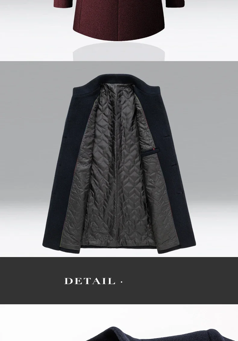 TFETTERS Brand Trench Coat Korean Fashion Business Casual Stand Collar Long Jackets for Men 2023 Autumn Windbreaker Winter Coats