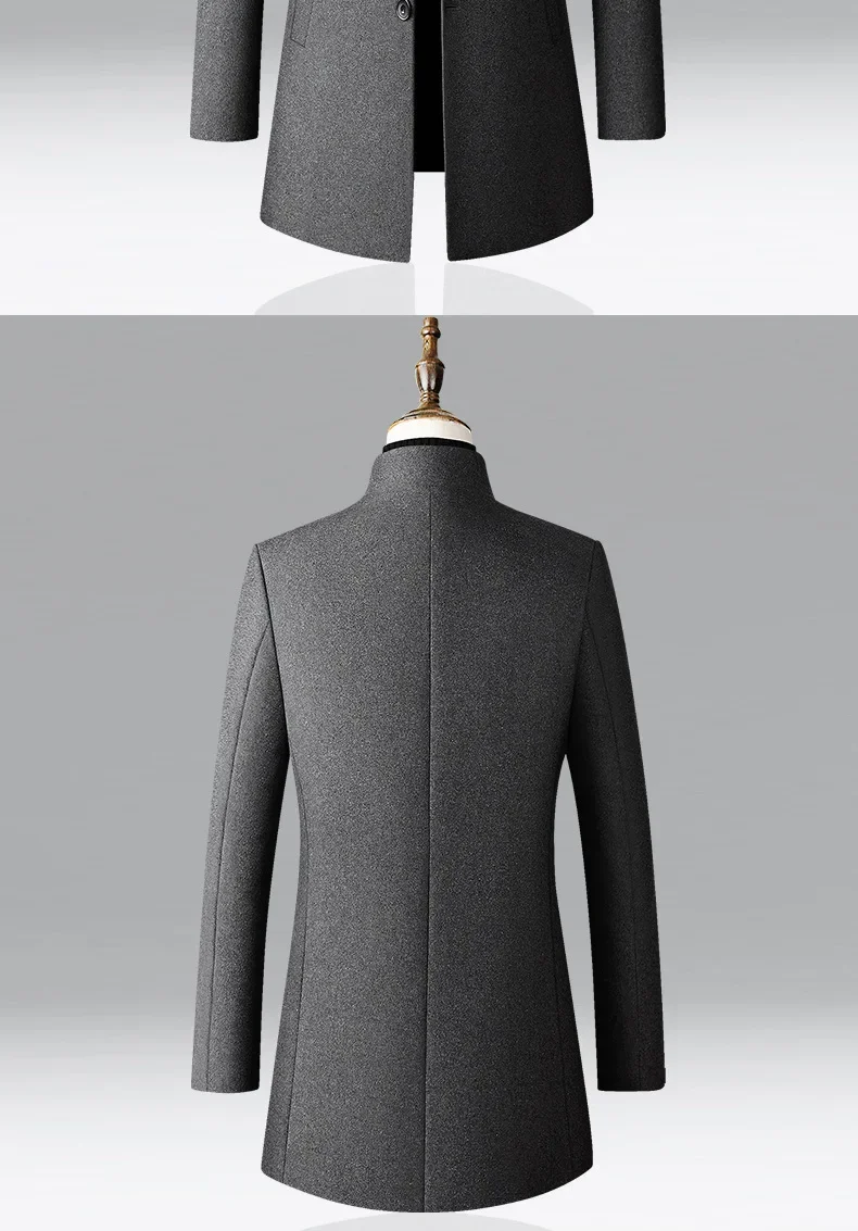 TFETTERS Brand Trench Coat Korean Fashion Business Casual Stand Collar Long Jackets for Men 2023 Autumn Windbreaker Winter Coats