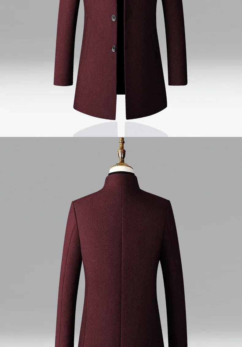 TFETTERS Brand Trench Coat Korean Fashion Business Casual Stand Collar Long Jackets for Men 2023 Autumn Windbreaker Winter Coats