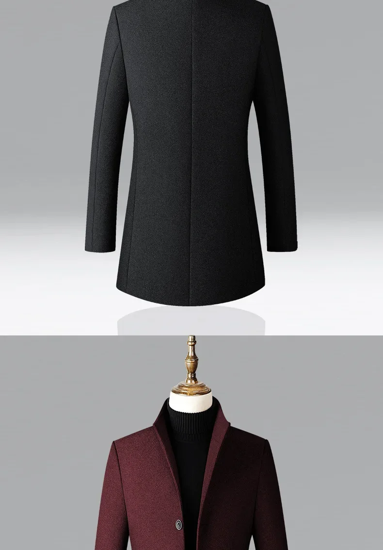 TFETTERS Brand Trench Coat Korean Fashion Business Casual Stand Collar Long Jackets for Men 2023 Autumn Windbreaker Winter Coats