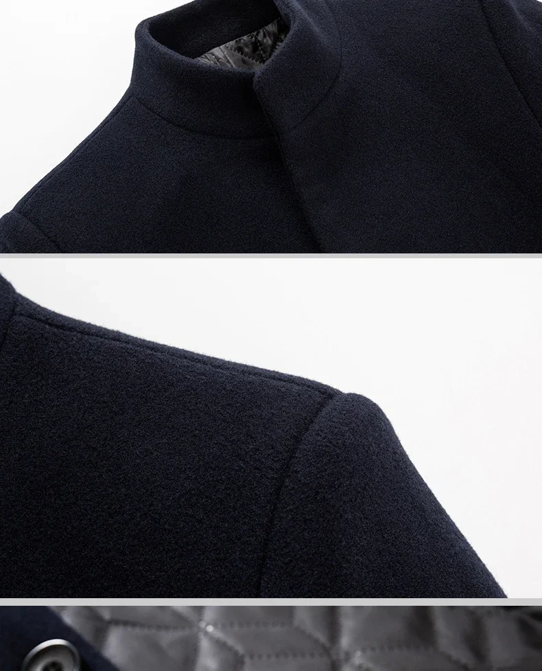 TFETTERS Brand Trench Coat Korean Fashion Business Casual Stand Collar Long Jackets for Men 2023 Autumn Windbreaker Winter Coats