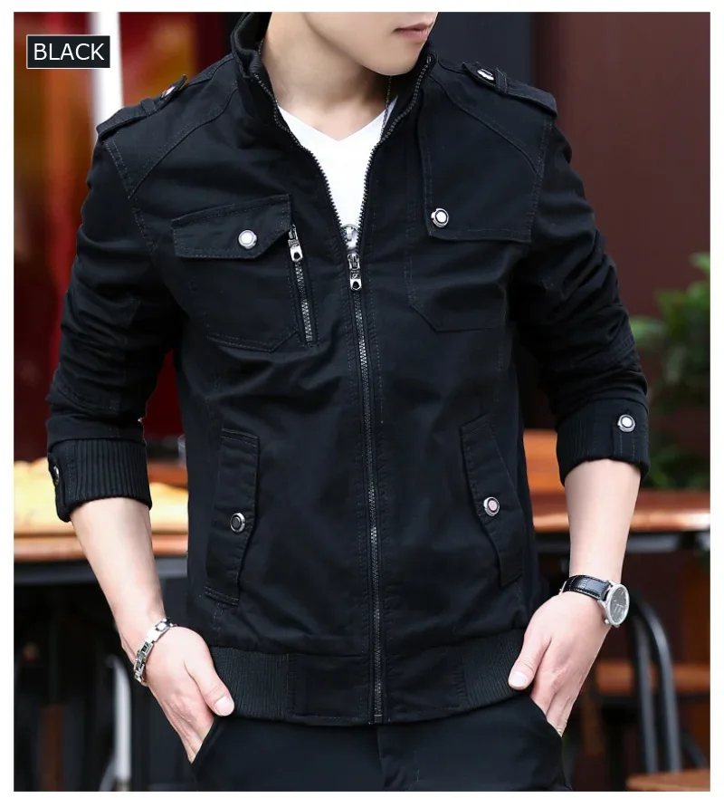 Erkek kargo ceketler yeni moda bombacı ceket erkek giyim basit İngiliz tarzı sıcak rüzgar geçirmez ceket ve ceket beyzbol ceket erkek