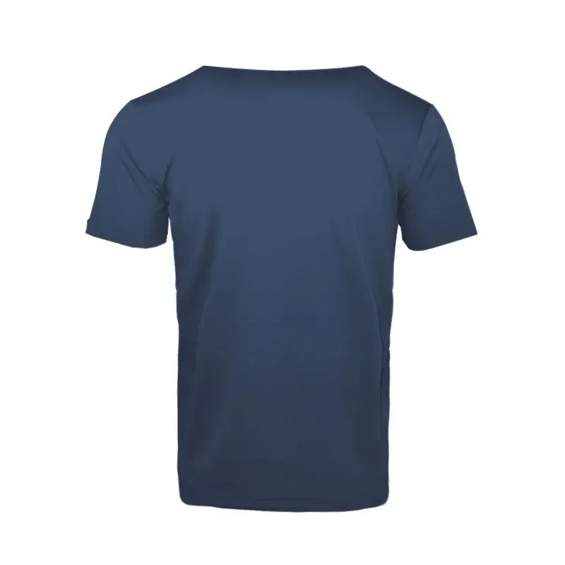 Yaz Aylarında Trendy Erkek Tişörtleri Üst Düzey Düz Renk Büyük Beden Günlük Kısa Kollu Henry Gömlek