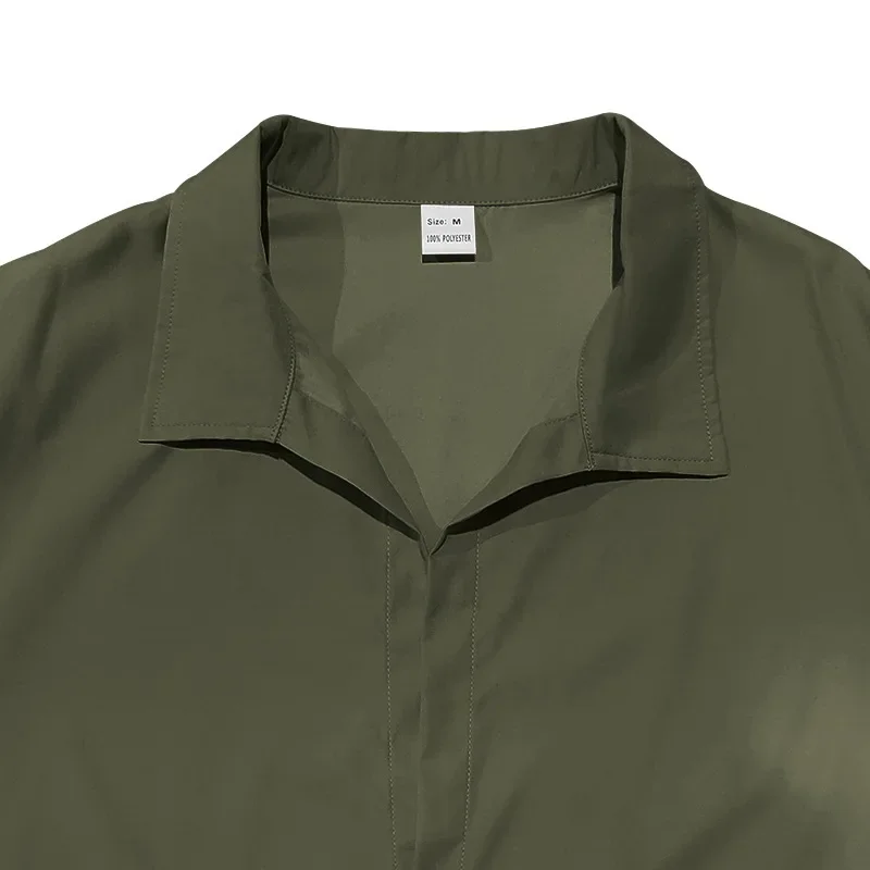 2025 Sınır Ötesi Erkek İlkbahar ve Sonbahar Erkek Uzun Kollu Gömlek Amazon Rahat Gevşek Yaka Düğmesi Hırka Gömlek