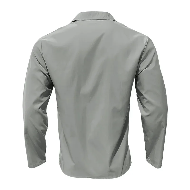 2025 Sınır Ötesi Erkek İlkbahar ve Sonbahar Erkek Uzun Kollu Gömlek Amazon Rahat Gevşek Yaka Düğmesi Hırka Gömlek