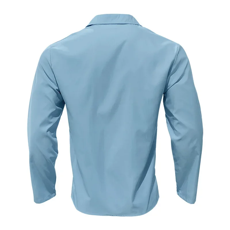 2025 Sınır Ötesi Erkek İlkbahar ve Sonbahar Erkek Uzun Kollu Gömlek Amazon Rahat Gevşek Yaka Düğmesi Hırka Gömlek