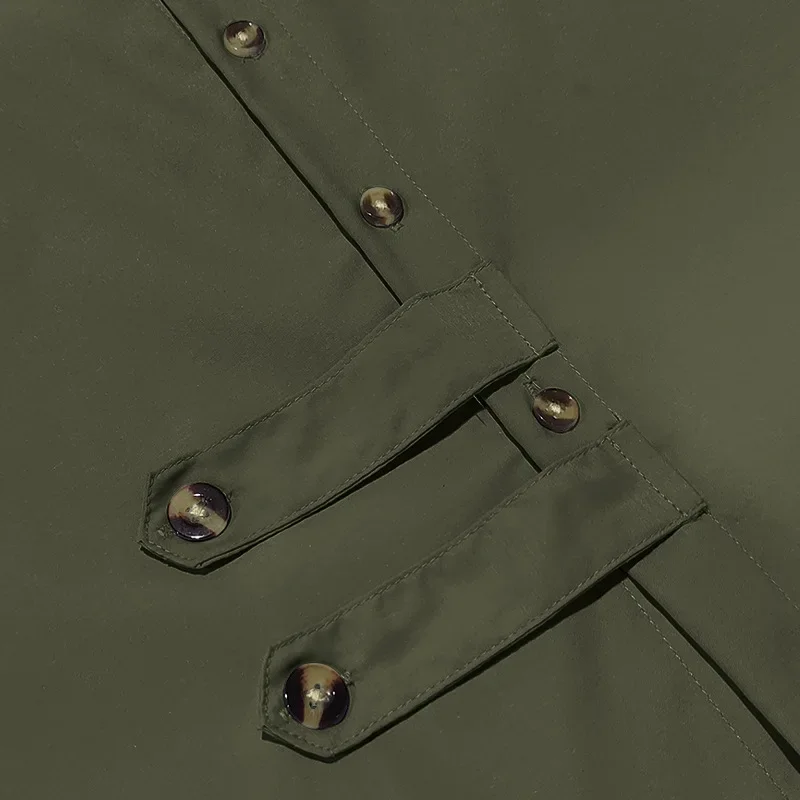 2025 Sınır Ötesi Erkek İlkbahar ve Sonbahar Erkek Uzun Kollu Gömlek Amazon Rahat Gevşek Yaka Düğmesi Hırka Gömlek