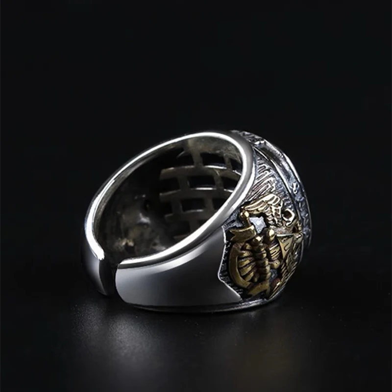 Retro Altın Providence Gözü Büyük Yüzük Erkekler Için Punk Gotik Açık Halka El Yapımı Takı Kaya Hiphop Biker Aksesuarları Adam Hediye