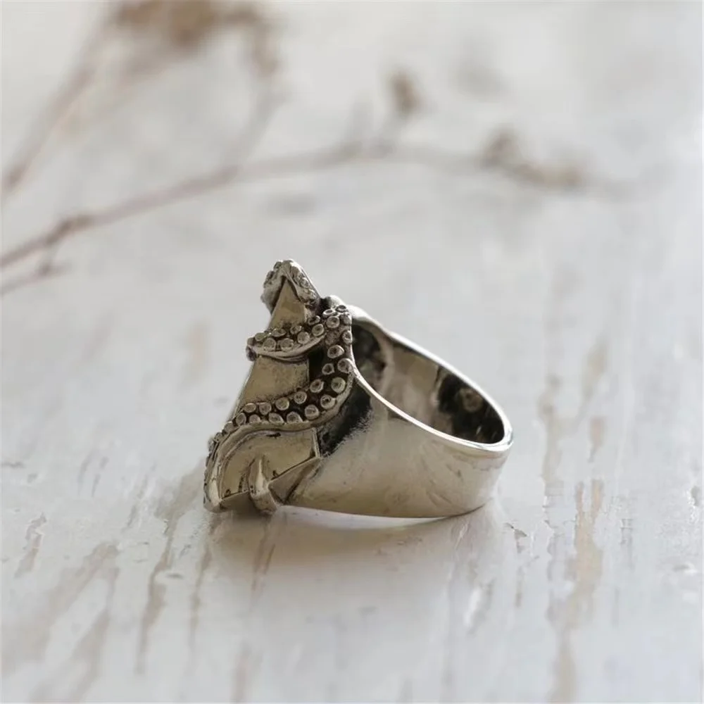 Erkekler için Vintage masonik masonluk yüzük gümüş renk paslanmaz çelik takı All-seeing göz kafatası şekilli mistisizm Punk hediye