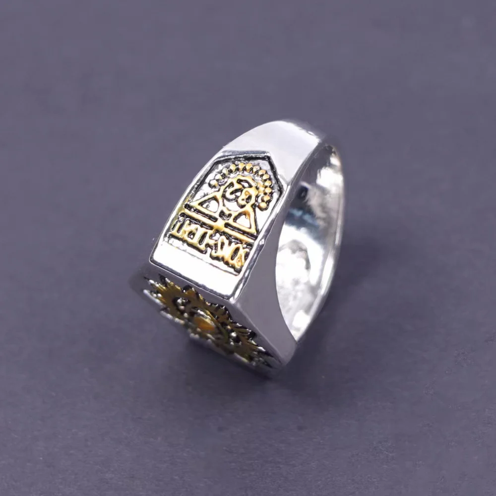 Erkekler için Vintage masonik masonluk yüzük gümüş renk paslanmaz çelik takı All-seeing göz kafatası şekilli mistisizm Punk hediye