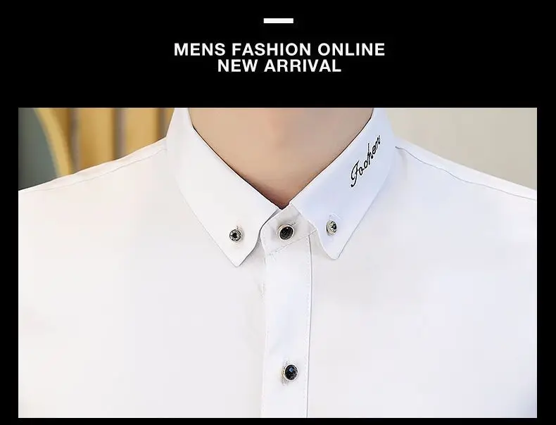 Erkek Hafif İş Gömleği Rahat Demirsiz Uzun Kollu Inç Giyim Trendy İnce Kırışıklığa Dayanıklı Elastik erkek Gömleği