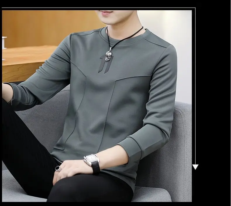 Hoodie erkek bahar moda erkek uzun kollu T-shirt yeni giysiler erken bahar üst Trendy marka baz