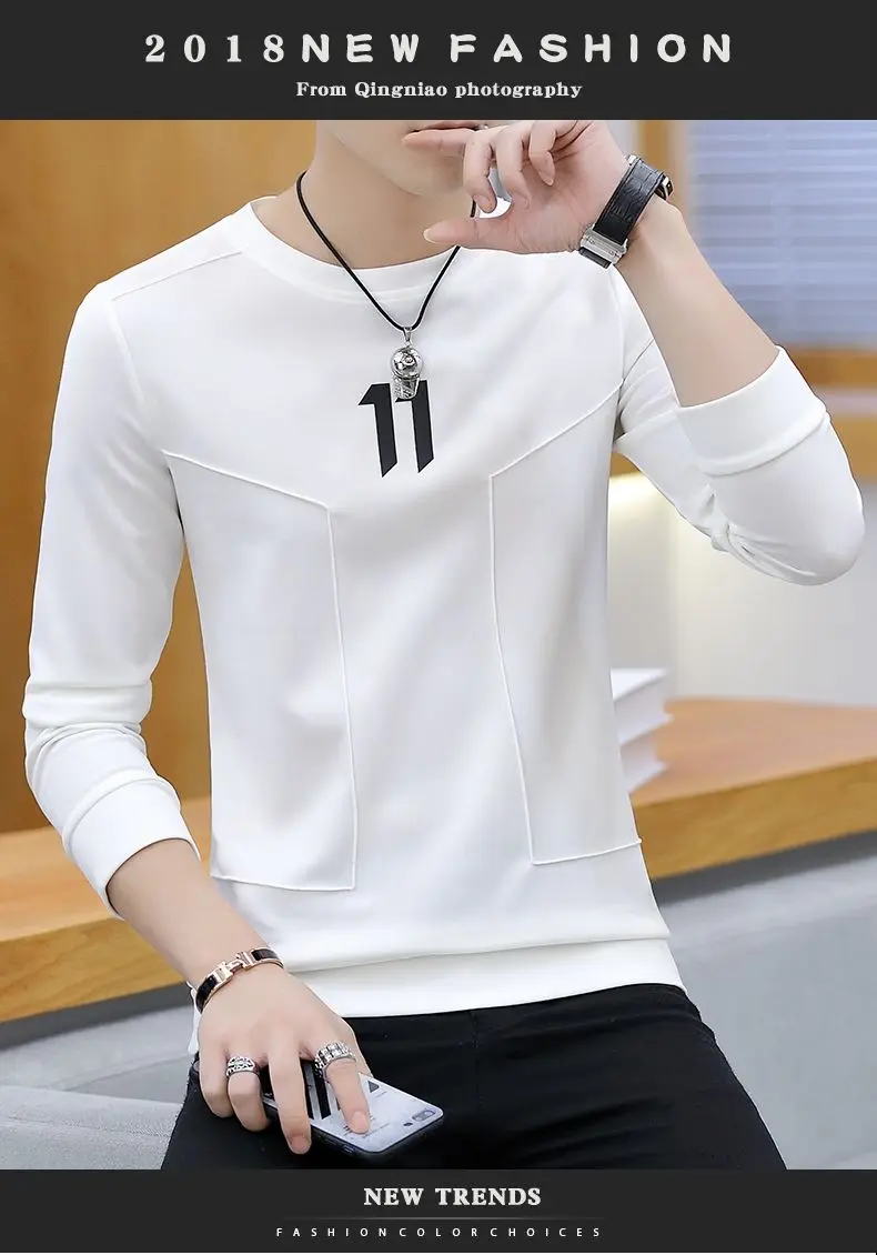 Hoodie erkek bahar moda erkek uzun kollu T-shirt yeni giysiler erken bahar üst Trendy marka baz