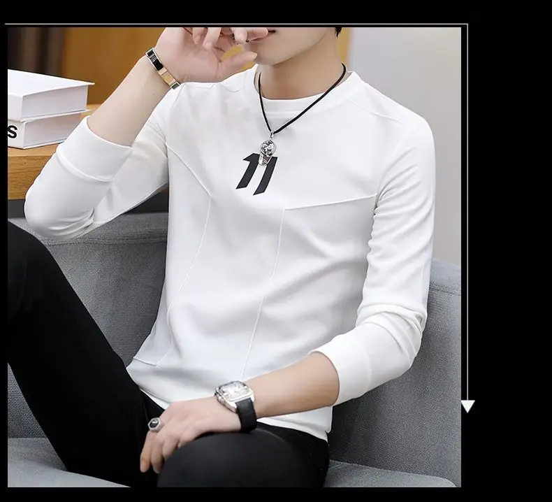 Hoodie erkek bahar moda erkek uzun kollu T-shirt yeni giysiler erken bahar üst Trendy marka baz