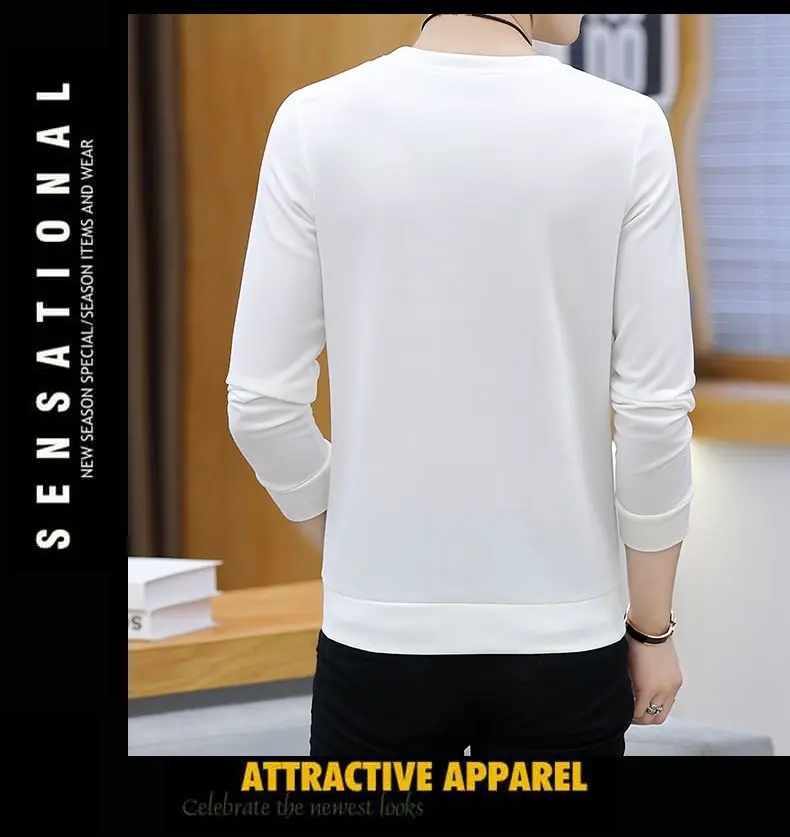 Hoodie erkek bahar moda erkek uzun kollu T-shirt yeni giysiler erken bahar üst Trendy marka baz