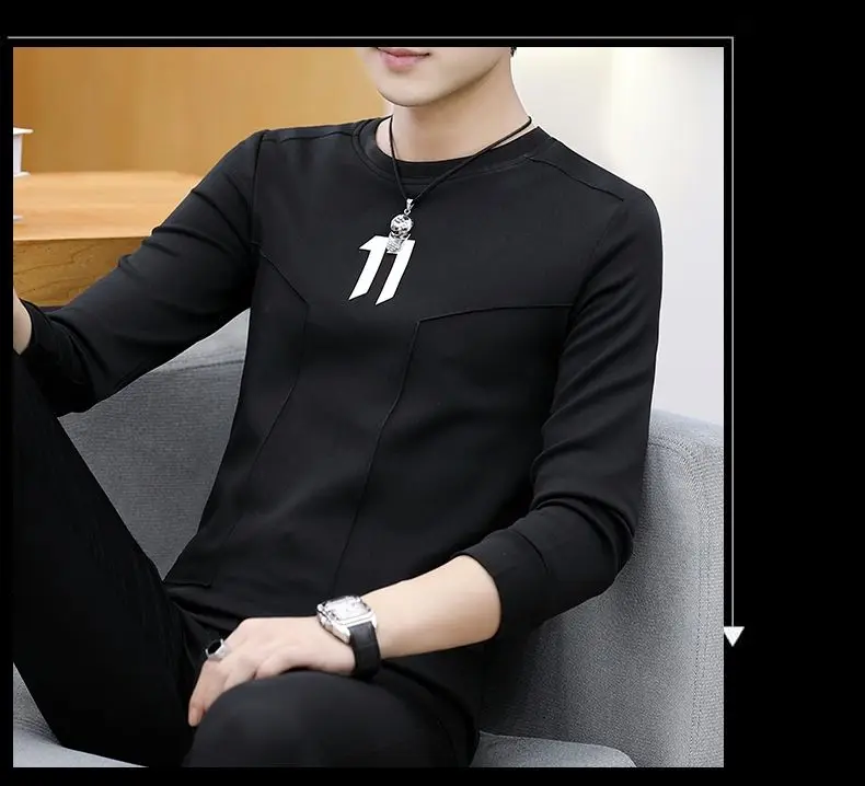 Hoodie erkek bahar moda erkek uzun kollu T-shirt yeni giysiler erken bahar üst Trendy marka baz