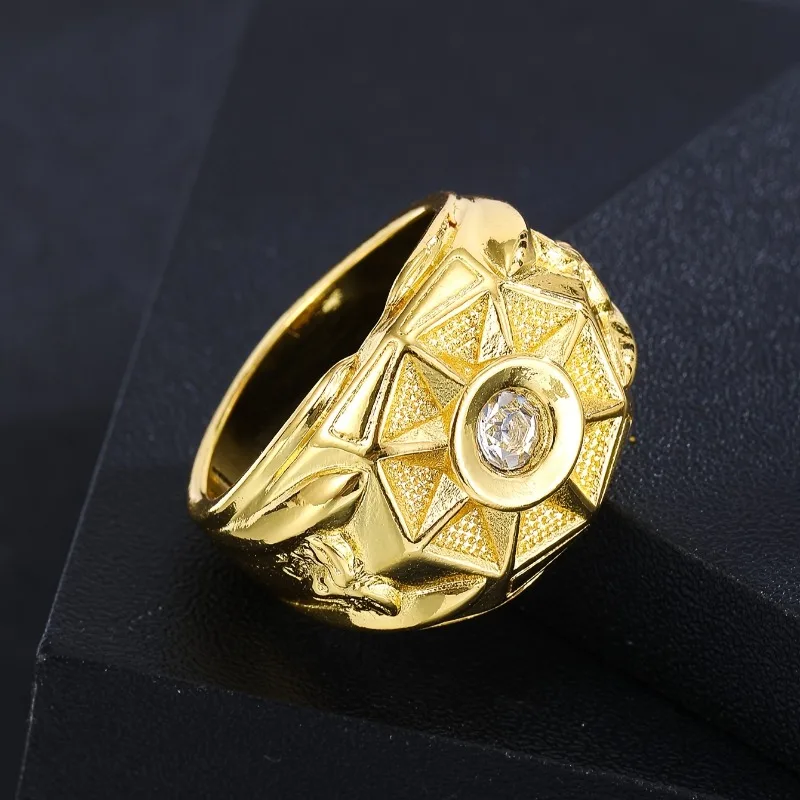 1 adet Lüks Sentetik Zirkonya erkek Kalın Moda Nişan Yüzüğü Düğün Band Rahat Parti Aksesuarı babalar Günü Doğum Günü Hediyeleri