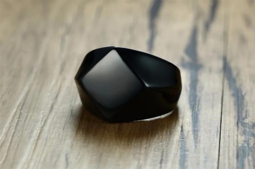 Erkekler için Mühür Yüzük Paslanmaz Çelik Dörtgen Düz Üst Kare Erkek Takı