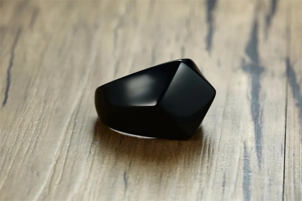 Erkekler için Mühür Yüzük Paslanmaz Çelik Dörtgen Düz Üst Kare Erkek Takı