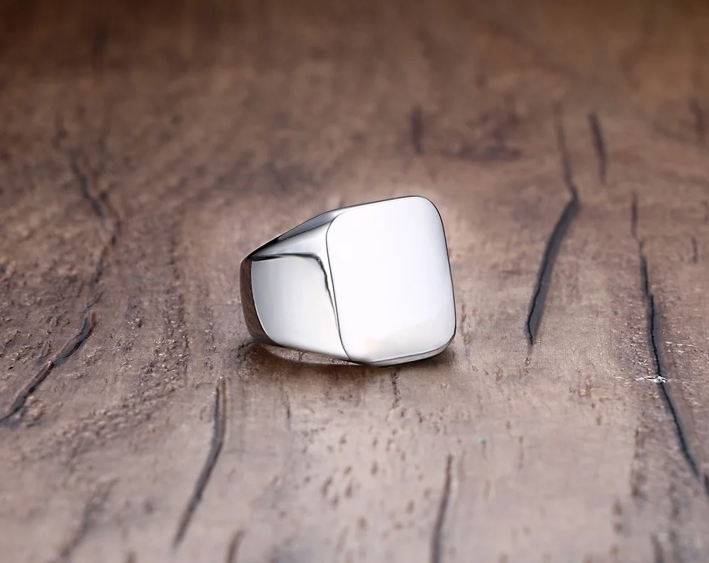 Erkek yüzük, Sigent yüzük, paslanmaz çelik alfabe yüzük Mens, babalar günü hediyesi