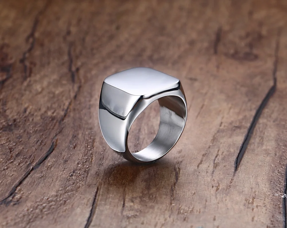 Erkek yüzük, Sigent yüzük, paslanmaz çelik alfabe yüzük Mens, babalar günü hediyesi