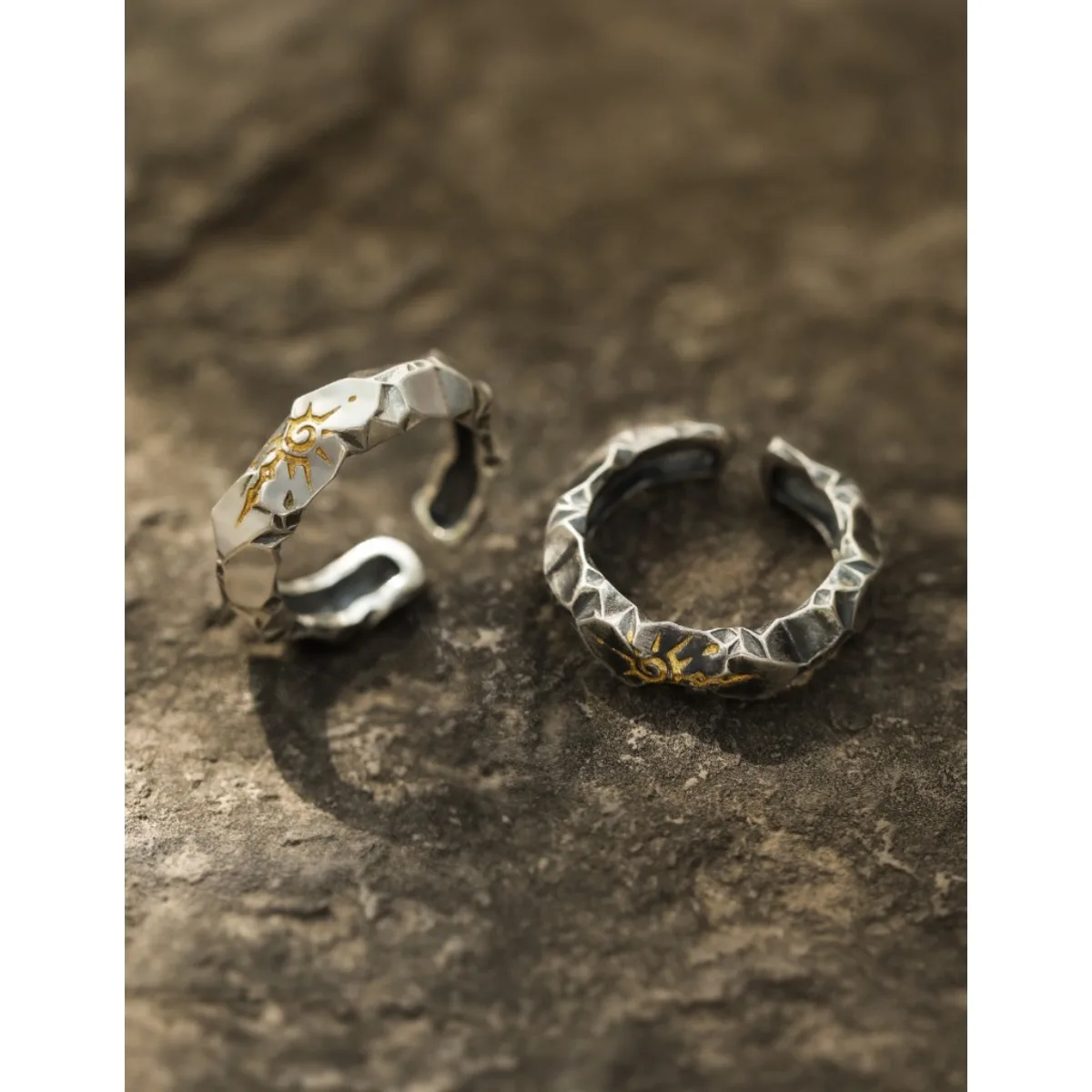 Ayarlanabilir Dilek Taşı Totem Yüzük, Kadın Erkek için Paslanmaz Çelik Punk Takı, Konfor Fit Günlük Giyim Hediye Fikri