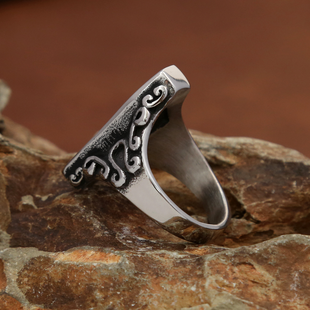 Retro benzersiz vampir kafatası yüzük erkekler için gotik paslanmaz çelik yaratıcılık tabut yüzükler motosiklet muska takı hediye toptan