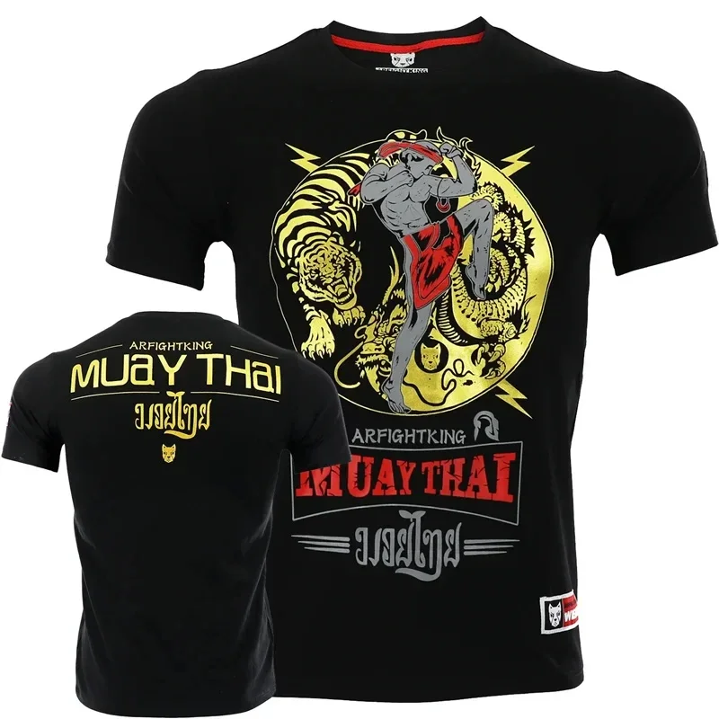 Yeni Yaz 3D Muay Thai Boks Baskılı Tişört Moda Spor Salonu Kısa Kollu Erkek Serin Hip Hop Giyim Erkek TShirt Üst