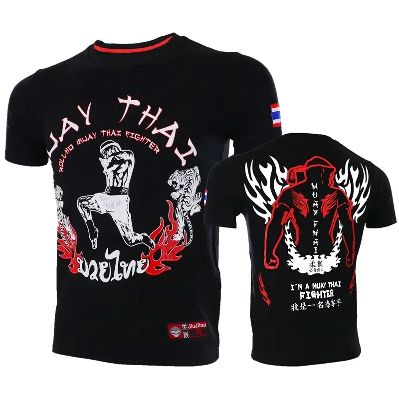 Yeni Yaz 3D Muay Thai Boks Baskılı Tişört Moda Spor Salonu Kısa Kollu Erkek Serin Hip Hop Giyim Erkek TShirt Üst