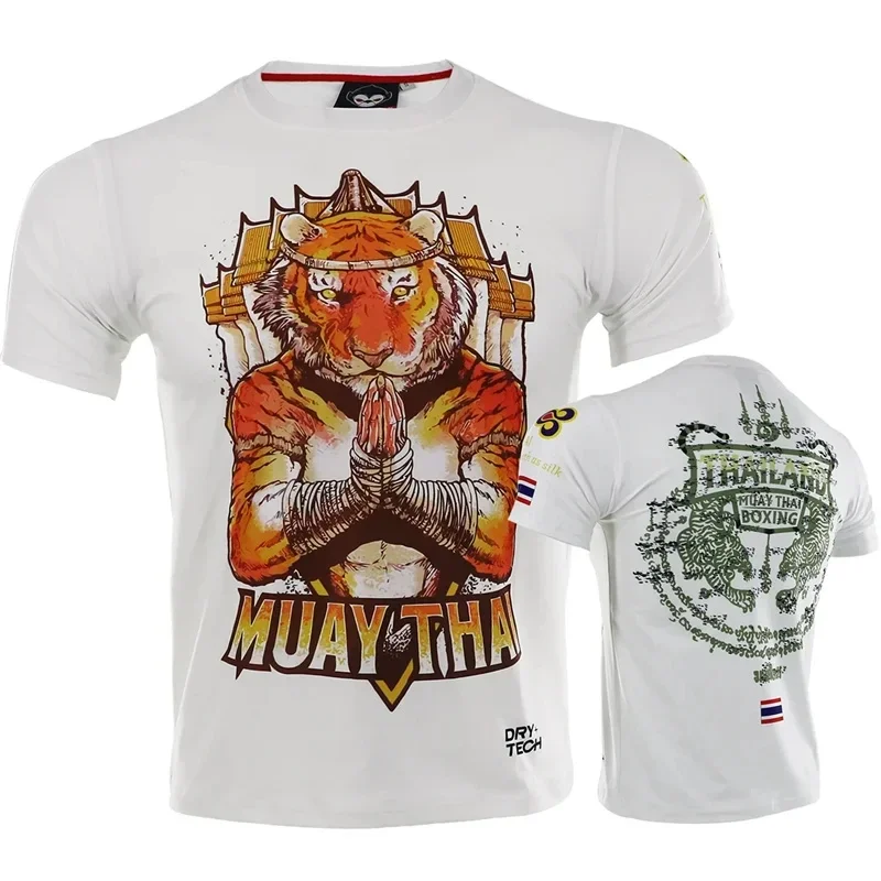 Yeni Yaz 3D Muay Thai Boks Baskılı Tişört Moda Spor Salonu Kısa Kollu Erkek Serin Hip Hop Giyim Erkek TShirt Üst